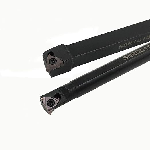 Lathe Threading Tool External/Internal Threading Tool Holder SER1010H11+SNR0010K11 Threading Inserts 11ER AG60 11IR AG60 for Boring Bar Holder (SER1010H11+SNR0010K11+11ER A60+11IR A60 (Purple))