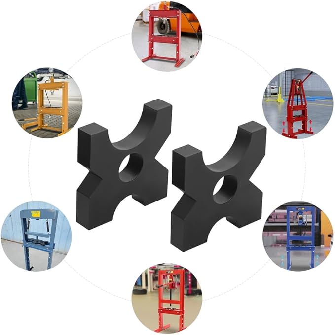 1 Pair of Arbor Press Plate H Frame Hydraulic Shop Press Plates 32Ton Hydraulic Press Accessories with 4 Notch for Workshops, Factories, Production Rooms, Laboratories (5 * 5 * 1 in)