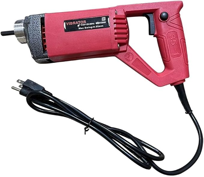 850W Handheld Electric Concrete Vibrator Vibrating Power Tool, Air Bubble Remover, 4.9 feet Flex Hose Immersion Shaft