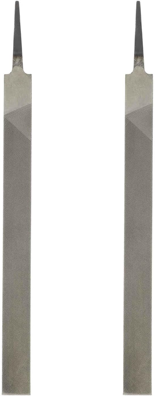 HARFINGTON 2pcs Flat Medium Cut File 14" Double Cut Teeth High Carbon Steel Hand Rasp File without Handle for Metal Wood Deburring Removing