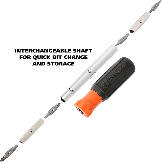 GreatNeck SD11RC 11 in 1 Screwdriver and Nut Driver Set, Multi-Bit Cushion Grip, Multi Tool Screwdriver Kit, HVAC tools, Electrician Tools (Pack of 3)