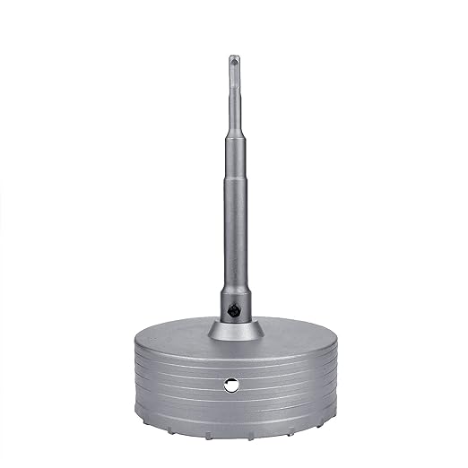 160mm / 6.3 inch Concrete Hole Saw with 220mm SDS Plus Shank Connecting Rod, Tungsten Carbide Teeth (7.7mm x 4mm) Cement Hole Saw for Concrete Cement Brick Wall Stone (160mm (6.3 inch)