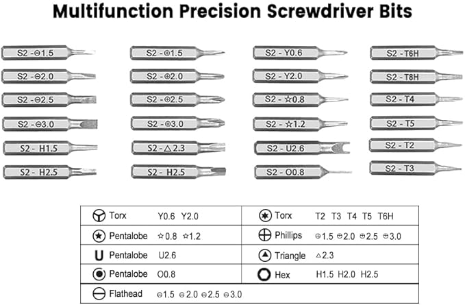 25 in 1 Small Precision Screwdriver Set with Magnetic Tools for Laptop, Xbox, MacBook, iPhone, Watch and Glasses plus 18 in 1 Snowflake Multi Tool for Men, DIY and Repair Enthusiasts