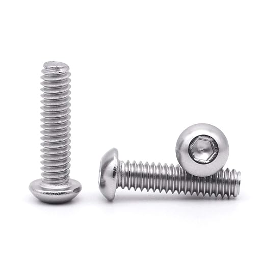 1/4-20 x 1-1/2" Button Head Socket Cap Bolts Screws, 304 Stainless Steel 18-8, Allen Hex Drive, Bright Finish, Fully Machine Thread, Pack of 30
