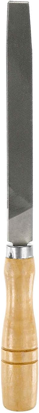 HARFINGTON Tip Thin Cut File 6" Double Cut Teeth High Carbon Steel Hand Rasp File with Wood Handle for Metal Wood Deburring Removing