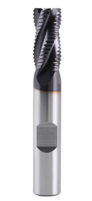 Accusize Industrial Tools 3/8'' Fine Tooth M42 8% Cobalt Tialn Roughing End Mill, 3/8'' Shk Dia, 3/4'' Flute Length, 2-1/2'' Oal, 4 Flute, 1104-0038