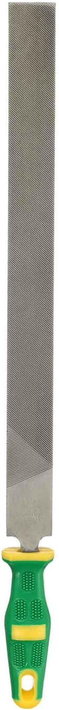 HARFINGTON Flat Medium Cut File 14" Double Cut Teeth High Carbon Steel Hand Rasp File with Plastic Handle for Metal Wood Deburring Removing
