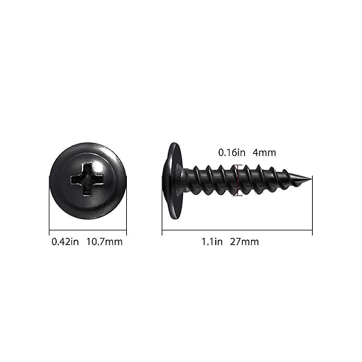 (250 pcs)#8횞1" Black Truss Head Wood Screws Quick Metal Self Tapping Zinc Oxide