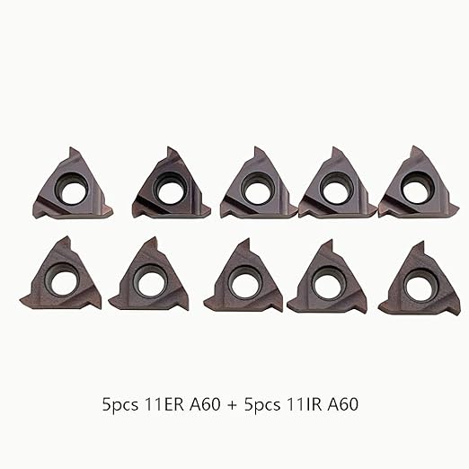 Lathe Threading Tool External/Internal Threading Tool Holder SER1010H11+SNR0010K11 Threading Inserts 11ER AG60 11IR AG60 for Boring Bar Holder (SER1010H11+SNR0010K11+11ER A60+11IR A60 (Purple))