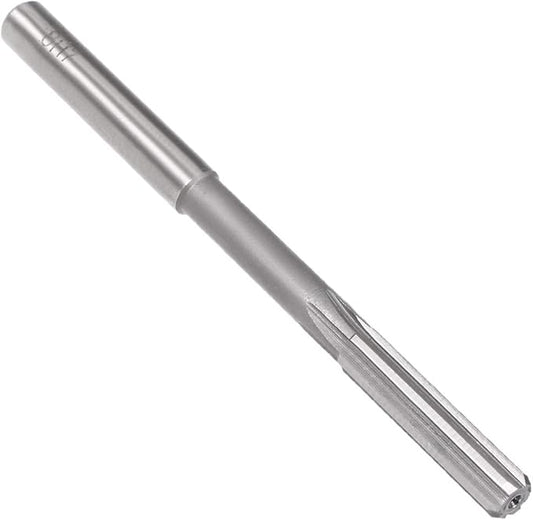 uxcell Chucking Reamer 8mm, H7 HSS Lathe Machine Reamer 6 Straight Flutes, Round Shank Milling Cutting Tool, Metric Reaming Drill Bit for Stainless Steel Metal Hole