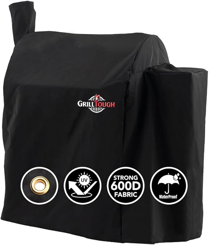 Heavy Duty Smoker Cover for Outdoor Grill ??Fits Popular Smoker Brands & Pro 575 Series Grills ??Waterproof, Weather Resistant, UV & Fade Resistant with Adjustable Straps ??Black