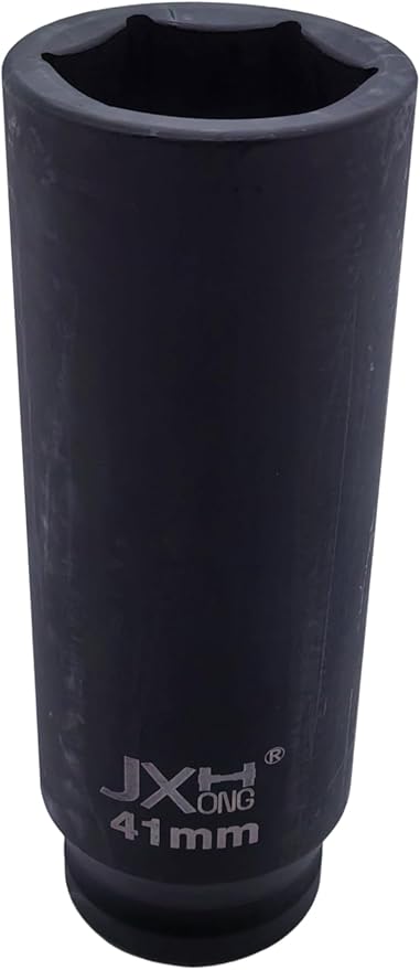 1-Inch Drive Metric Extra Deep Impact Socket, Heavy-Duty,6-Point, 6.3-Inch Long, Heat-Treated Cr-V Steel (41mm)