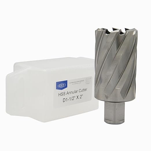 HSS M2AL Annular Cutter 2" DOC with 3/4" Weldon Shank for Magnetic Drill Press by EST (D1-1/2" X 2")