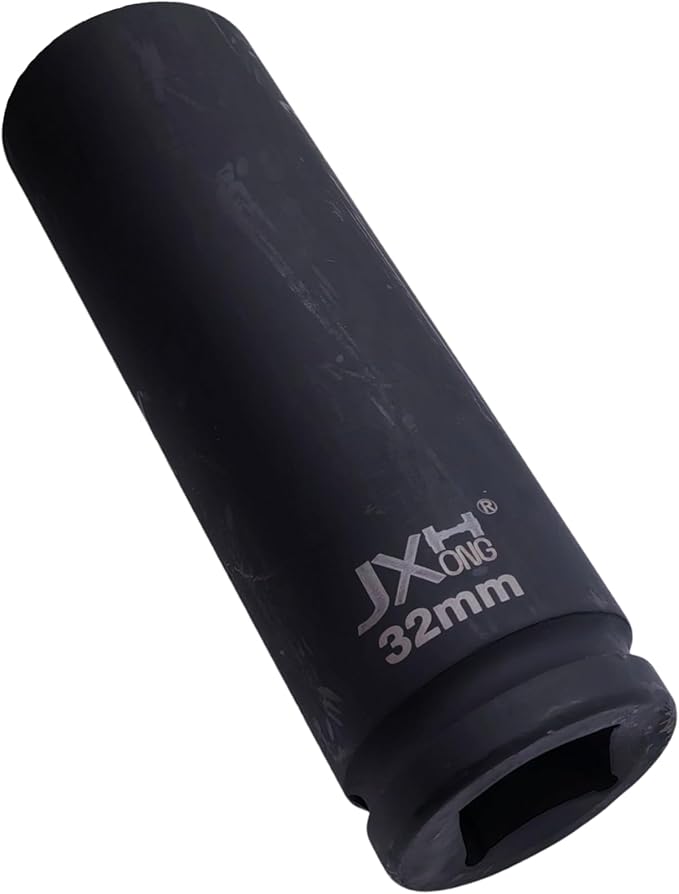 1-Inch Drive Metric Extra Deep Impact Socket, Heavy-Duty,6-Point, 6.3-Inch Long, Heat-Treated Cr-V Steel (32mm)