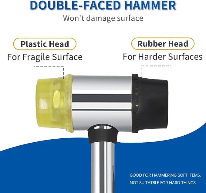 Rubber Hammer-25mm Small Rubber Mallet Soft Plastic Mini Mallet with Ergonomic Grip for Jewelry Making DIY Leathering Crafts Woodworking