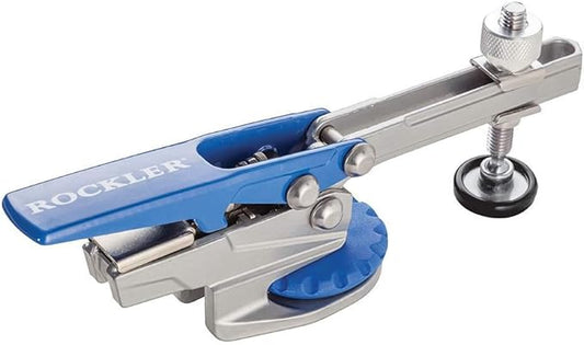Rockler Auto-Lock T-Track Hold Down Clamp ??Adjustable Clamps for Woodworking w/Set Screw - T Tracks Woodworking Hold Down Clamps Pivots 3600 to Minimize Obstructions ??Heavy-Duty Metal T-Track Stop