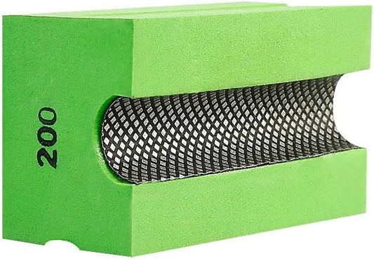 Concave Electroplated Diamond Sanding Block, 200 Grit Curved Polishing Pad for Grinding Trimming Granite Marble Glass Stone Tile Wood (1 Piece)