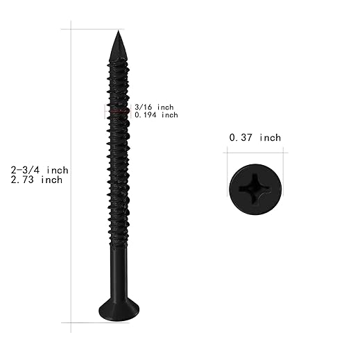 WenSilon(30 PCS) 3/16" x2-3/4 Black Concrete Screw Anchor Black Flat Head for Anchoring to Masonry, Block or Brick Stucco