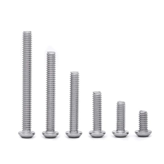 1/4-20 x 2-3/4" Button Head Socket Cap Bolts Screws, 304 Stainless Steel 18-8, Allen Hex Drive, Bright Finish, Fully Machine Thread, Pack of 15