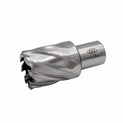 EST HSS M2AL Annular Cutter 1" DOC with 3/4" Weldon Shank for Magnetic Drill Press (D1-1/8" X 1")