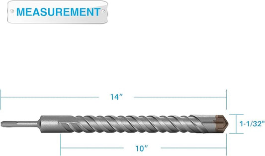 Patio 1-1/32" SDS Plus Concrete Drill Bit Masonry Rotary Hammer Drill Bits, Carbide Tipped for Brick Cement Surface, Stone, Brocas para Concreto