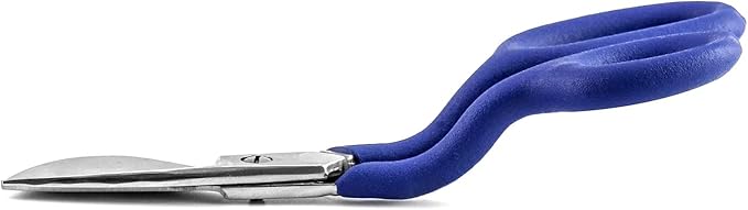 QWORK Duckbill Shears, 7 in Duckbill Applique Scissors, for Carpet Pile, Carpet Punch - Blue