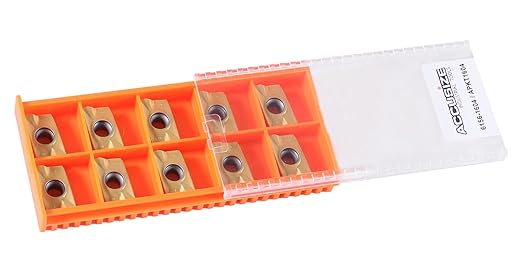 Accusize Industrial Tools APKT1604 TiN Coated Carbide Inserts for Machining Steel, 10 Pc Set, 0056-1604x10