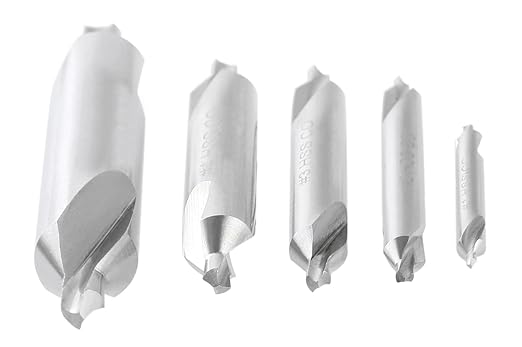 Accusize Industrial Tools 5pc ANSI M42 (H.S.S. + 8% Cobalt) Center Drill Set, 0556-5500
