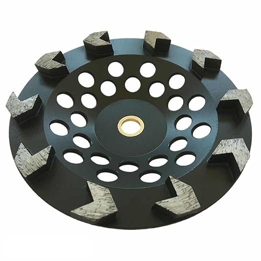 7" High Performance Diamond Grinding Wheels for Concrete, Paint, Epoxy, Mastic, Coating Removal, #30/40 Grit, 10 Arrow Segments, 7/8"-5/8" Arbor
