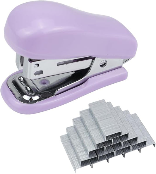 Aacehlh Mini Desktop Stapler Set,20 Sheet Capacity,Includes Built-in Staple Remover and 750PCS No.12 Staples,Small Cute Stapler for Office and School Supplies (Purple)