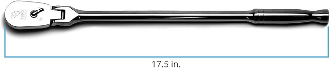 Capri Tools 1/2-Inch Drive Low Profile Flex-Head Ratchet, True 72-Tooth, 5-Degree Swing Arc, 180-Degree Flex-Head (CP12500FX)