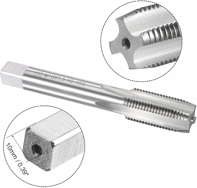Mactoom 16mm x 1.5 HSS Metric Tap and Die Set Right Hand Thread,Tapping DIY Tool 3pcs (M16 x 1.5mm)