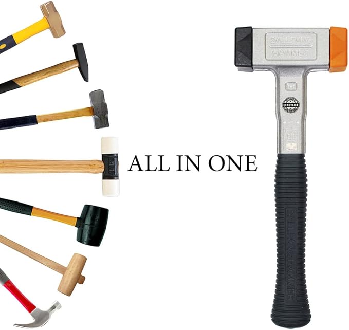 All in One Ball Pang Hammer which a Head can be Changed and has a Ball Bearing with a Exclusive Tool & Fiberglass Handle, Multi Purpose Hammer