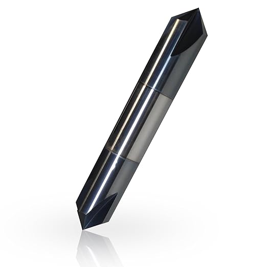 1/2" Chamfer Mill Solid Carbide End Mill,1/2" Cutting Diameter, 3" Overall Length, 4 Flute, 90째 Chamfer Angle, Chamfer Mill, Double End,AlTiN Coated,for Medium Hardness Materials