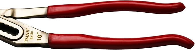 Non-Sparking 10 Inch Aluminum-Bronze Adjustable Water Pump Plier, Alligator V-Jaw Tongue and Groove Joint, Non Spark Plumbing Tool, Spark Free Safety, Non-Magnetic, Corrosion-Resistant