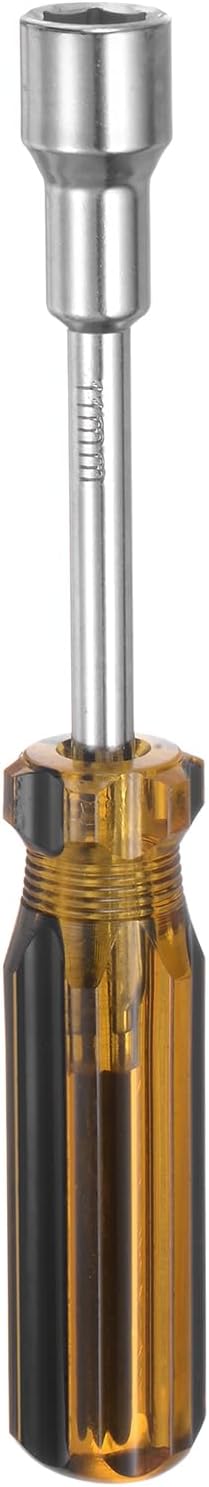 HARFINGTON Metric Hex Nut Screwdriver 12mm Carbon Steel Ergonomic PVC Grip Non-Magnetic Socket Wrench Screwdriver Hand Tool for Automotive Maintenance Home Improvement.