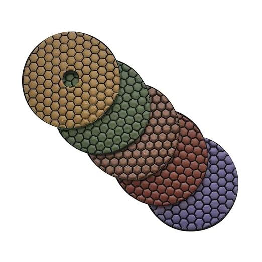 4" Dry Stone Polishing Pads Set (50, 100, 200, 400, 800 Grit) - for Granite, Marble, Concrete Countertops