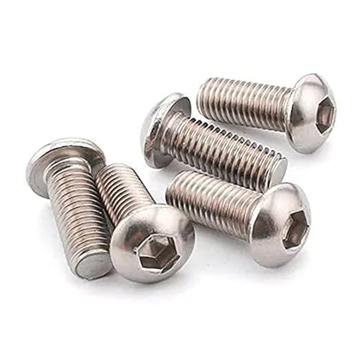 50 Pcs 1/4-20 x 1 Button Head Socket Cap Bolts Screws,304 Stainless Steel 18-8,Allen Socket Drive,Bright Finish,Fully Machine Thread (1/4-20 x 7/8 50pcs)