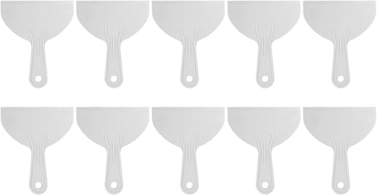 HARFINGTON 10pcs Putty Scraper 5.9" Width 1.7mm Thin Flexible Plastic Putty Knives for Taping Drywall Spreading Painting Wall Scratching Gray
