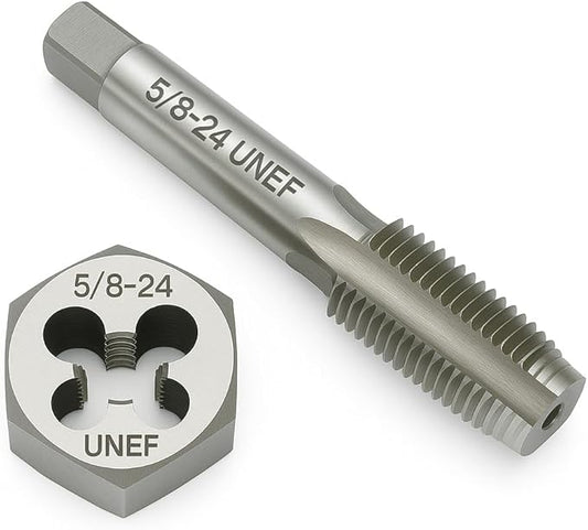 Yamesh 5/8"-24 Thread Tap and Die Set HSS Tap with GCr15 Alloy Steel Hex Die Right Hand Thread Repair Tool for Metalworking and Machinery