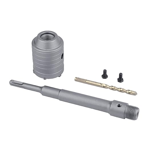 73mm (2-7/8 inch) Concrete Hole Saw with 220mm SDS Plus Shank Connecting Rod, Tungsten Carbide Teeth (7.7mm x 4mm) Cement Hole Saw for Concrete Cement Brick Wall Stone (73mm (2-7/8 inch)