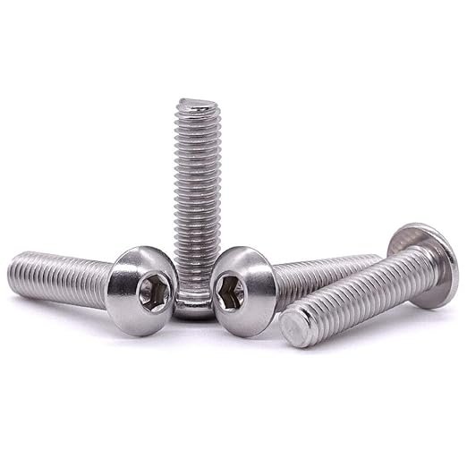 1/4-20 x 1-3/4" Button Head Socket Cap Bolts Screws, 304 Stainless Steel 18-8, Allen Hex Drive, Bright Finish, Fully Machine Thread, Pack of 20