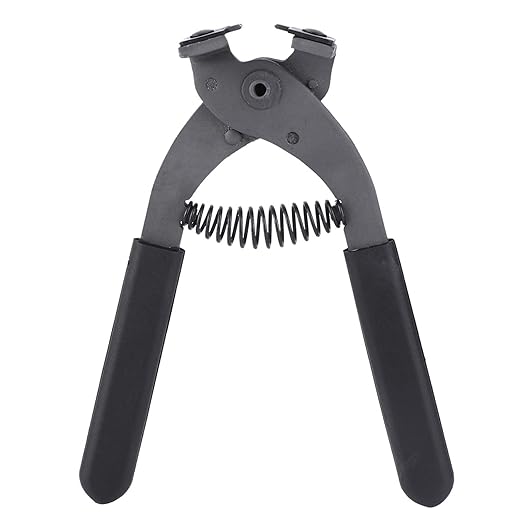 4 Teeth 4mm Silent Leather Hole Punch Pliers, 6.7in Leather Punch Tool, Carbon Steel Leather Stitching Punches with Non-Slip Foam Handle for Sewing Belts, Purses, Straps