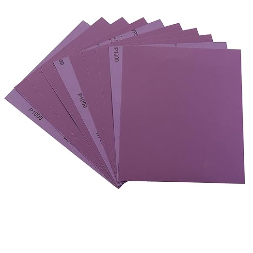 Sandpaper 1000 Grit, Wet Dry Sanding Sheets 9 x 11 Inch, Advanced White Fused Alumina Abrasive Sander Paper for Wood Furniture Finishing, Metal Sanding, Automotive Polishing,12-Sheets