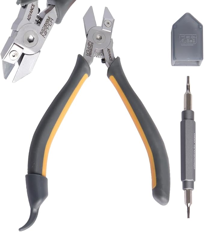 Model Nippers for DIY Model Building Replaceable Blade, Gundam Model Tools for Plastic Models, Ultra-thin Single-edged Non-slip Grip, Sharp Cutters, KJ025