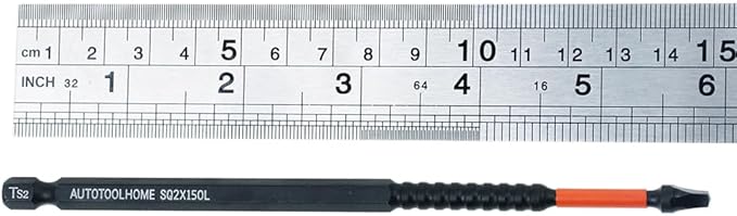 AUTOTOOLHOME 10 Pack #2 Square Driver Bit 6 inch Long Square Impact Drill Bit for Pocket Hole Jig System SQ2 Bits
