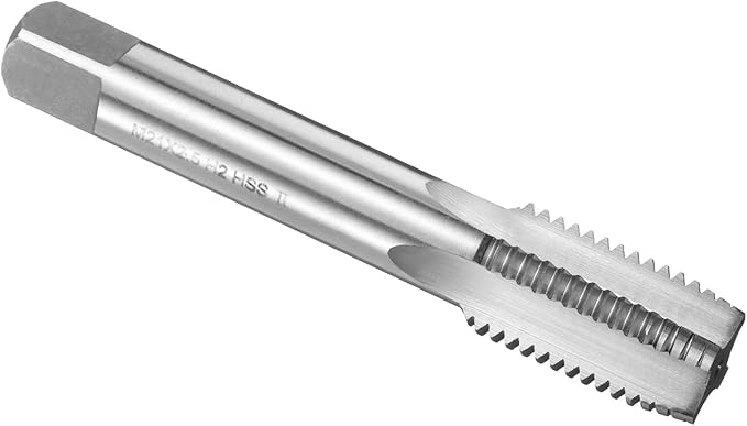 uxcell Hand Plug Tap M21 x 2.5 H2 Metric Thread Plug Style Taps Straight Flute Screw Tapping Threading Tool High Speed Steel HSS6542