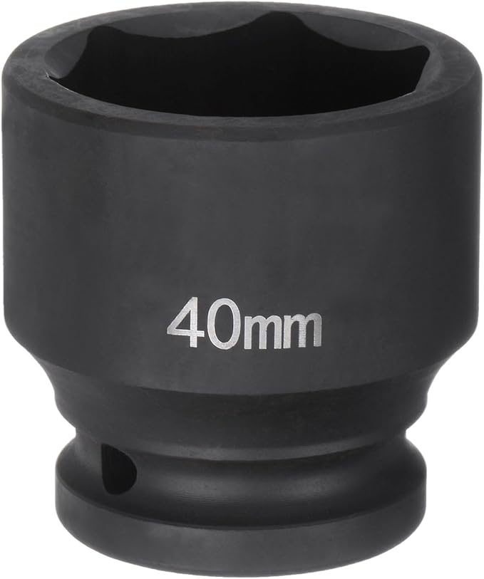 HARFINGTON 6-Point Impact Socket 3/4" Drive 40mm Metric 40Cr Alloy Steel Spindle Axle Nut Impact Socket