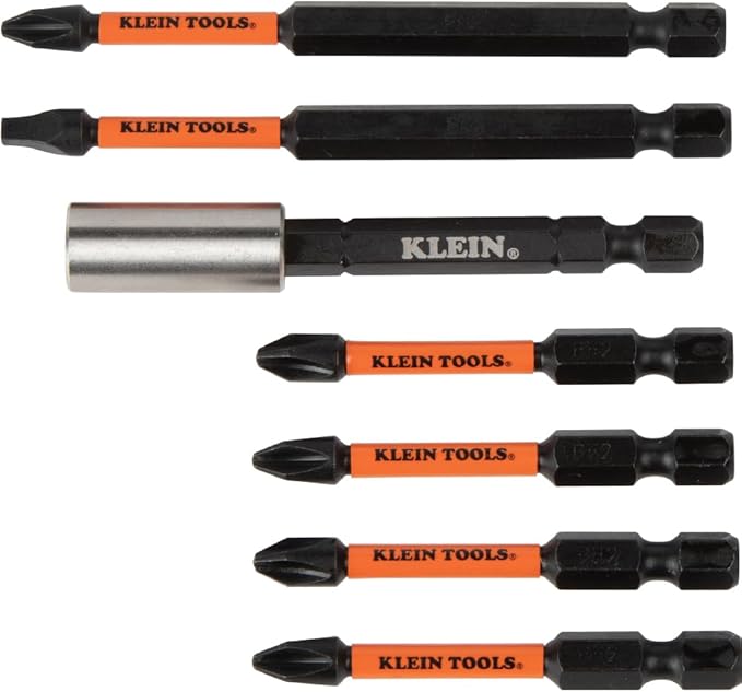 Klein Tools 33801 Impact Driver Bit Set with Magnetic Nut Drivers, ProFlex S2 Steel Phillips, Slotted, Square, TORX Bits with Case, MODBox Compatible, 40-Piece