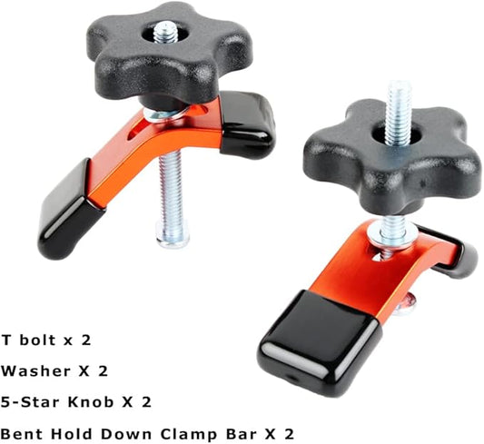 O'SKOOL 2 Pack Mini Hold Down Clamps Kit, 3-1/3??L x 1??Width T-Track CNC Router Clamp
